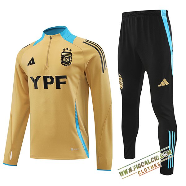 Insieme Tuta Calcio Argentina Bambino Giallo/Blu 2024/2025