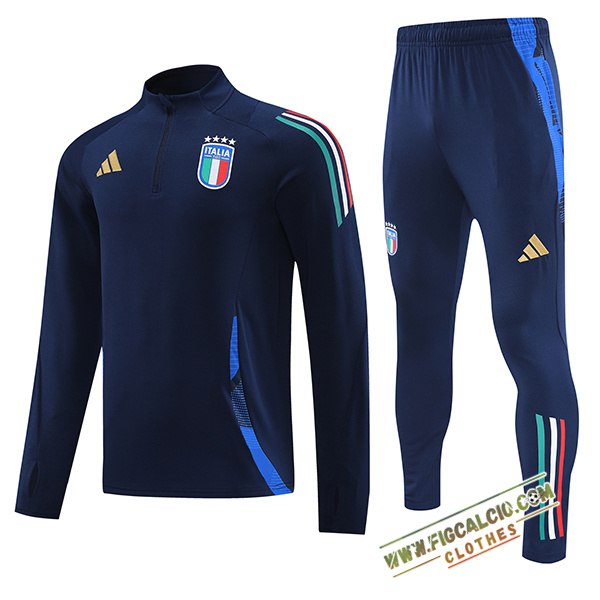 Insieme Tuta Calcio Italia Bambino Blu Scuro 2024/2025
