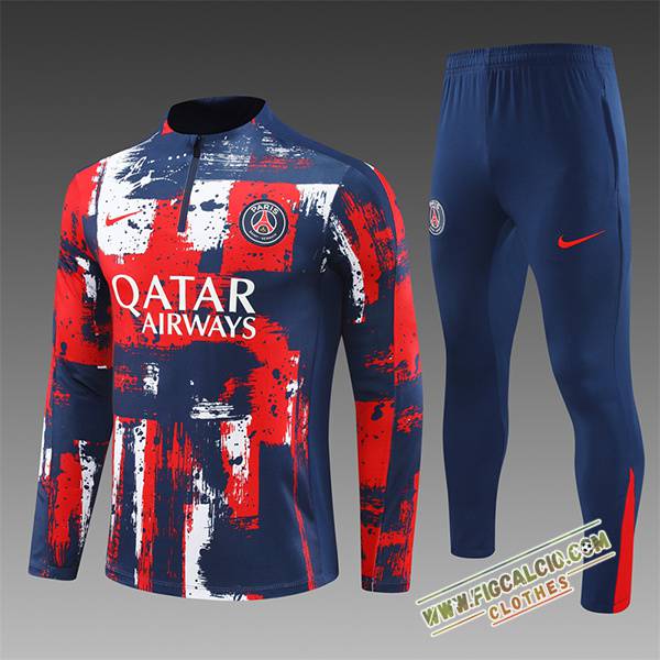 Insieme Tuta Calcio PSG Bambino Blu/Rosso/Bianco 2024/2025