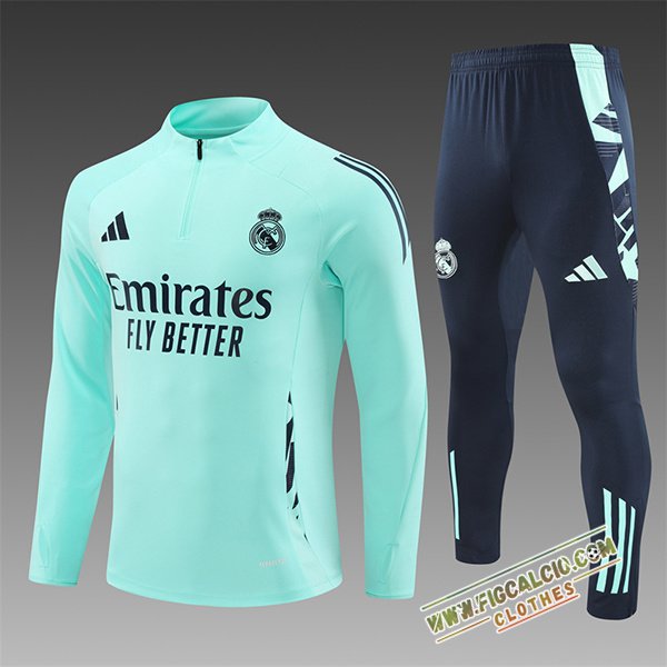 Insieme Tuta Calcio Real Madrid Bambino Verde/Blu 2024/2025