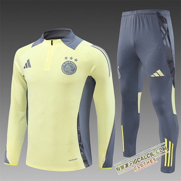 Insieme Tuta Calcio Ajax Bambino Giallo/Grigio 2024/2025