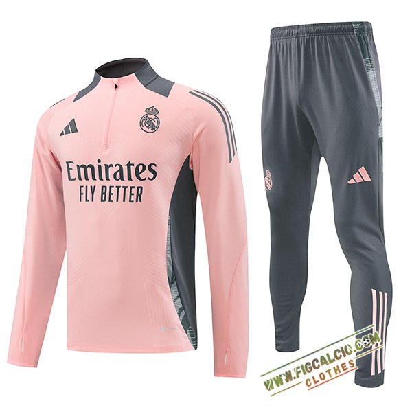 Insieme Tuta Calcio Real Madrid Bambino Rosa/Grigio 2024/2025