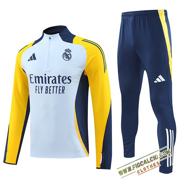 Insieme Tuta Calcio Real Madrid Bambino Blu/Giallo 2024/2025