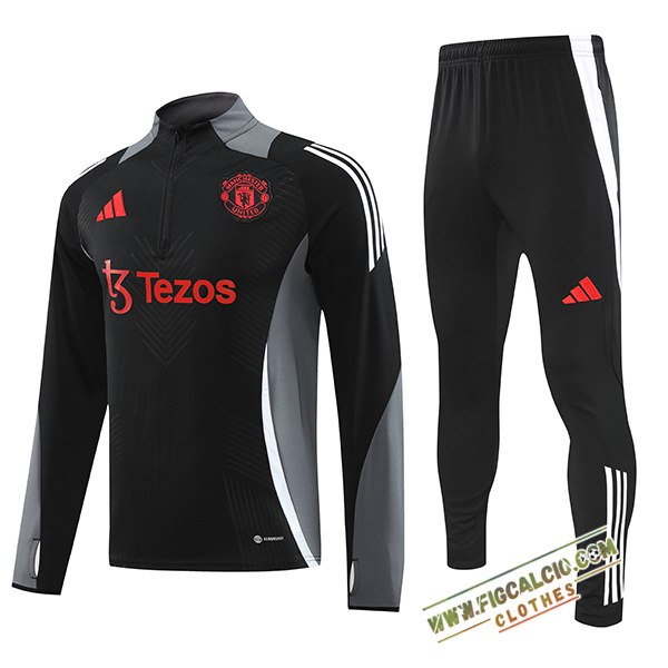 Insieme Tuta Calcio Manchester United Bambino Nero/Grigio 2024/2025