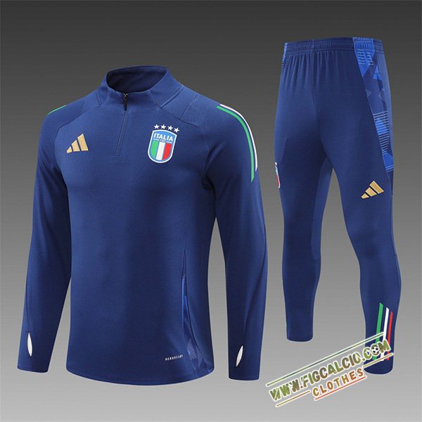 Insieme Tuta Calcio Italia Bambino Blu Reale 2024/2025 -02
