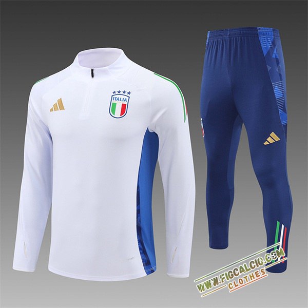 Insieme Tuta Calcio Italia Bambino Bianco/Blu 2024/2025 -06