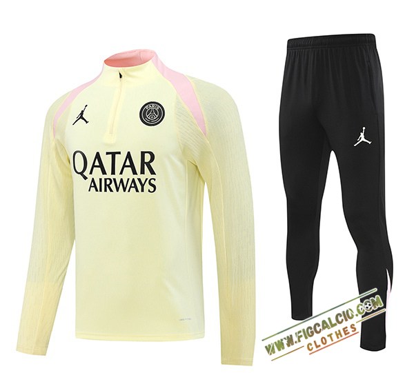 Insieme Tuta Calcio PSG Bambino Giallo/Rosa 2024/2025