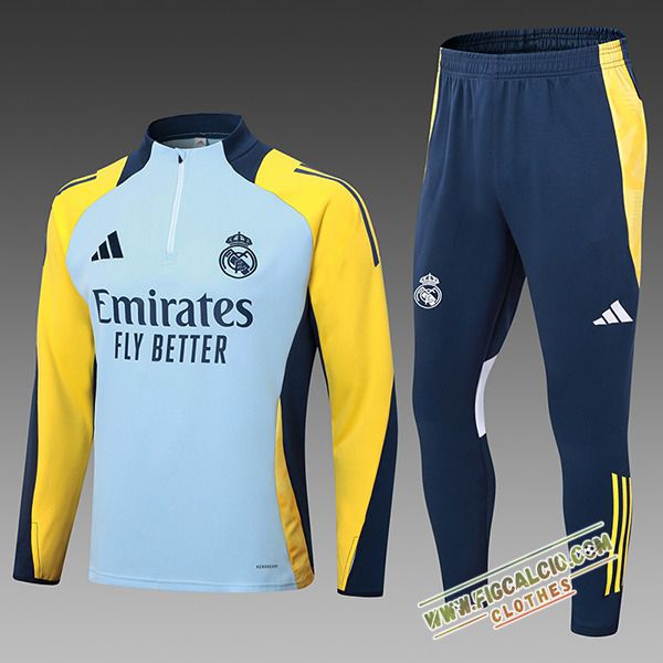 Insieme Tuta Calcio Real Madrid Bambino Blu/Giallo 2024/2025 -02