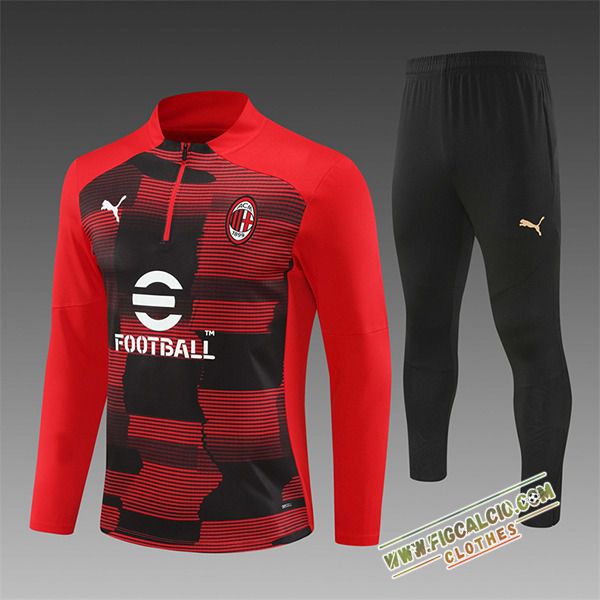 Insieme Tuta Calcio AC Milan Bambino Rosso/Nero 2024/2025 -03