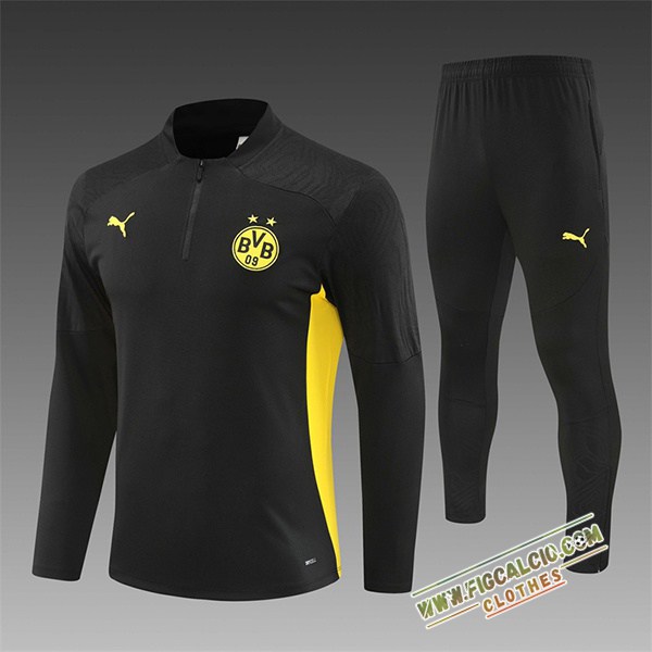 Insieme Tuta Calcio Dortmund Bambino Nero/Giallo 2024/2025