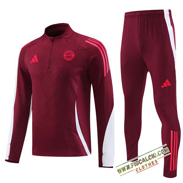 Insieme Tuta Calcio Bayern Monaco Bambino Rosso/Bianco 2024/2025