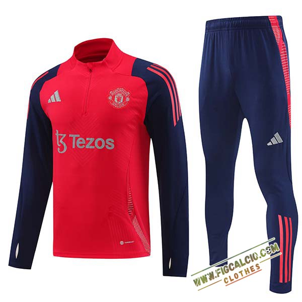 Insieme Tuta Calcio Manchester United Bambino Rosso/Blu 2024/2025