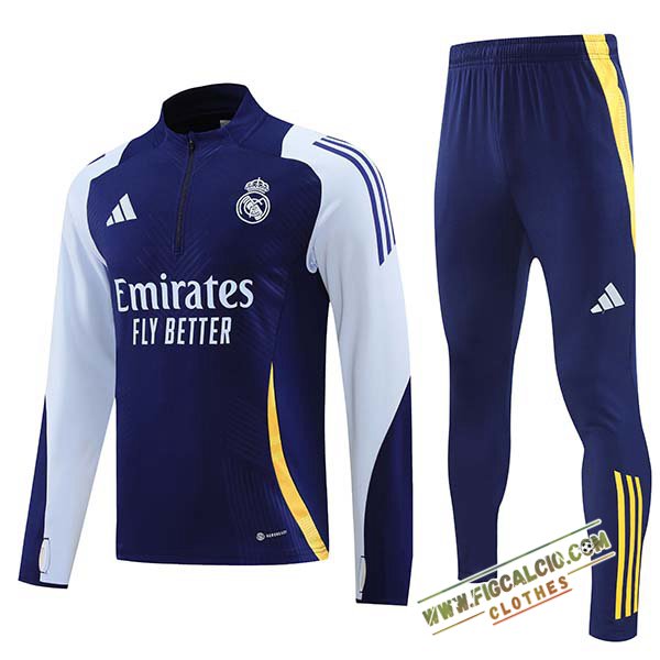 Insieme Tuta Calcio Real Madrid Bambino Blu/Bianco 2024/2025