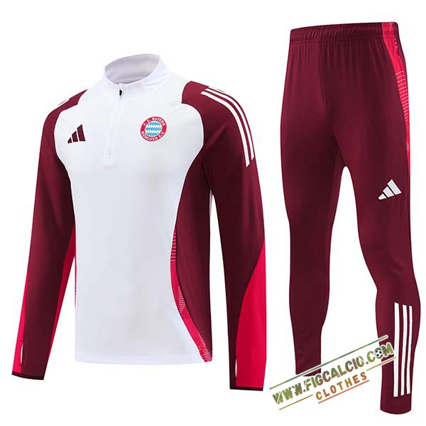 Insieme Tuta Calcio Bayern Monaco Bambino Bianco/Rosso 2024/2025