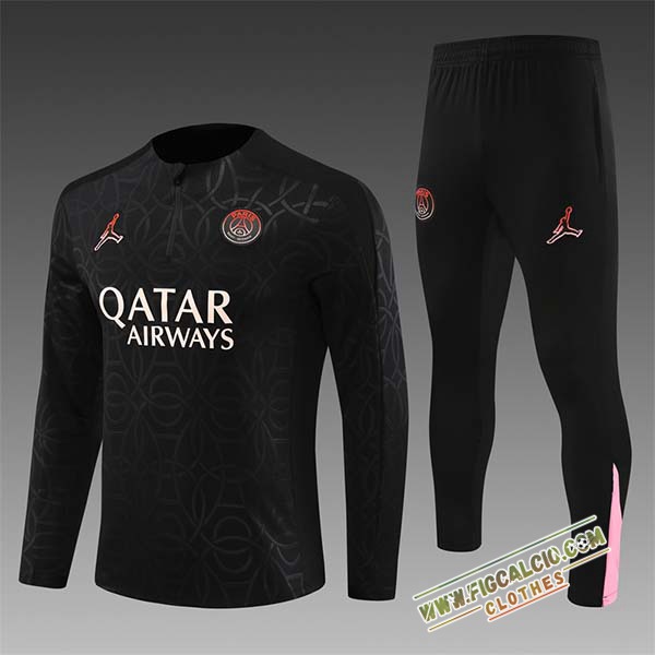 Insieme Tuta Calcio PSG Bambino Nero/Rosa 2024/2025