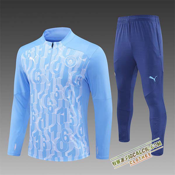 Insieme Tuta Calcio Manchester City Bambino Blu/Bianco 2024/2025