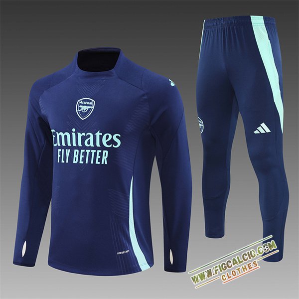 Insieme Tuta Calcio Arsenal Bambino Blu/Verde 2024/2025