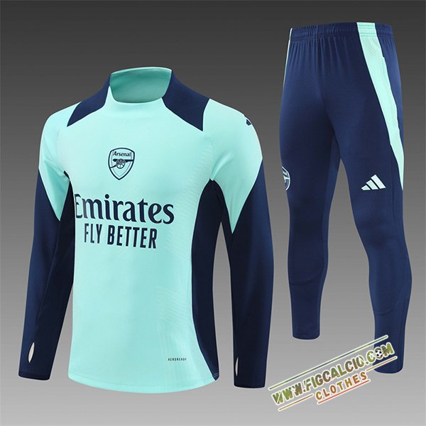 Insieme Tuta Calcio Arsenal Bambino Verde/Blu 2024/2025