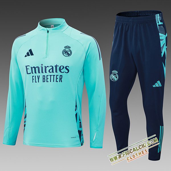 Insieme Tuta Calcio Real Madrid Bambino Verde/Blu 2024/2025 -02