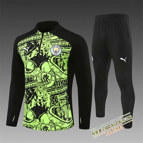 Insieme Tuta Calcio Manchester City Bambino Verde/Nero 2024/2025