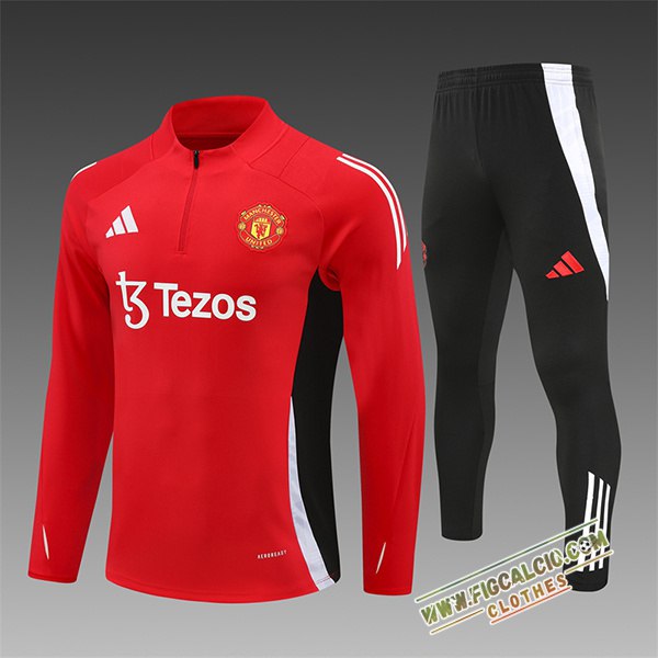 Insieme Tuta Calcio Manchester United Bambino Rosso/Nero/Bianco 2024/2025
