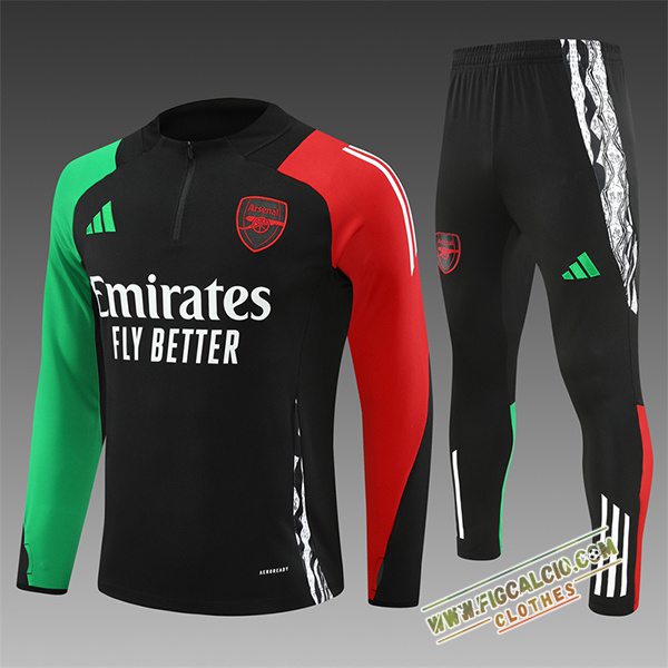 Insieme Tuta Calcio Arsenal Bambino Nero/Verde/Rosso 2024/2025 -03