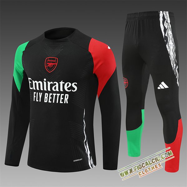 Insieme Tuta Calcio Arsenal Bambino Nero/Verde/Rosso 2024/2025 -04