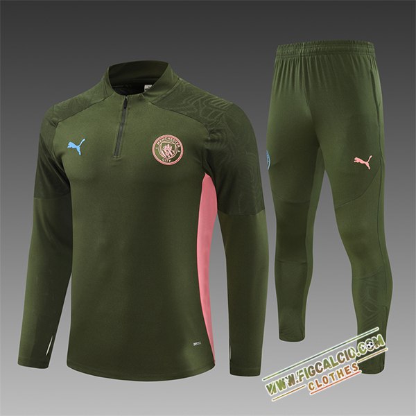 Insieme Tuta Calcio Manchester City Bambino Verde/Rosa 2024/2025