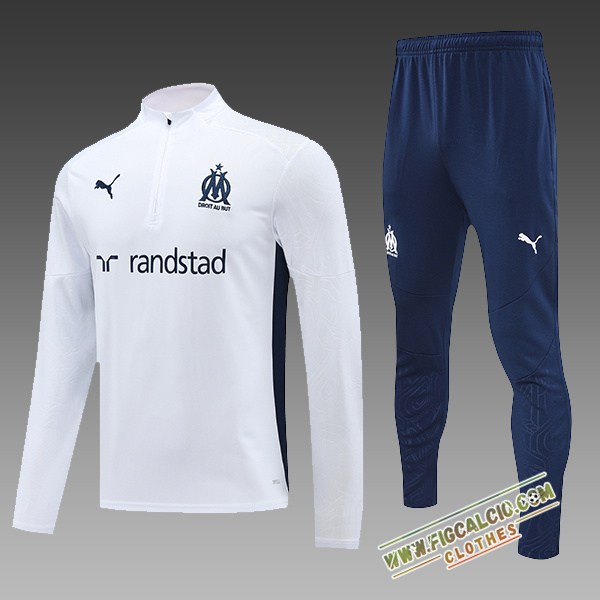 Insieme Tuta Calcio Marsiglia Bambino Bianco/Verde 2024/2025 -02