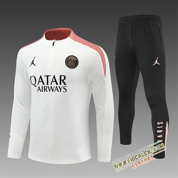 Insieme Tuta Calcio PSG Bambino Bianco/Rosa 2024/2025