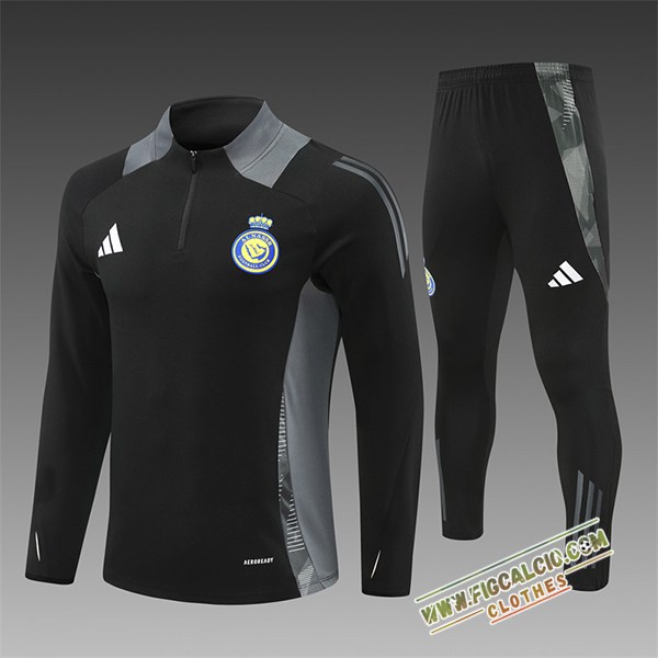Insieme Tuta Calcio Al-Nassr Bambino Nero/Grigio 2024/2025