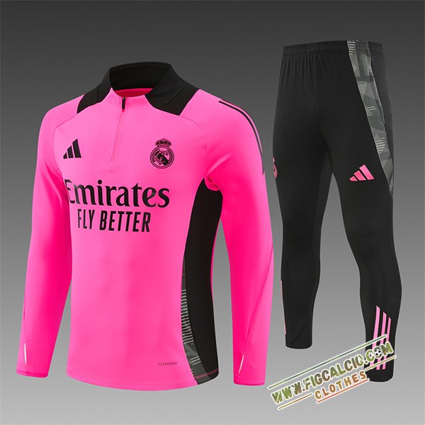 Insieme Tuta Calcio Real Madrid Bambino Rosa/Nero 2024/2025
