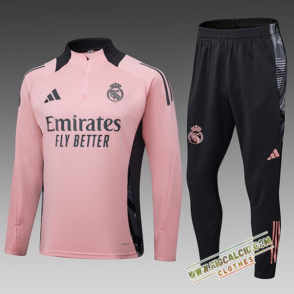 Insieme Tuta Calcio Real Madrid Bambino Rosa/Nero 2024/2025 -02