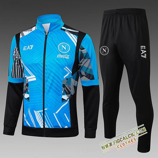Insieme Tuta Calcio Giacca SSC Napoli Bambino Blu/Nero 2025/2026