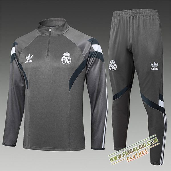 Insieme Tuta Calcio Real Madrid Bambino Grigio 2025/2026