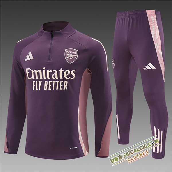 Insieme Tuta Calcio Arsenal Bambino viola/Rosa 2025/2026