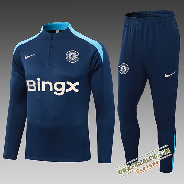 Insieme Tuta Calcio FC Chelsea Bambino Blu Scuro 2025/2026