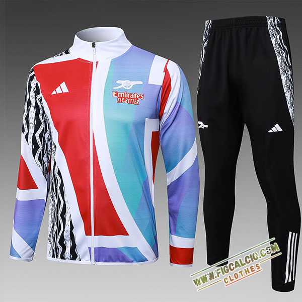 Insieme Tuta Calcio Giacca Arsenal Bambino Bianco/Rosso/Blu 2025/2026