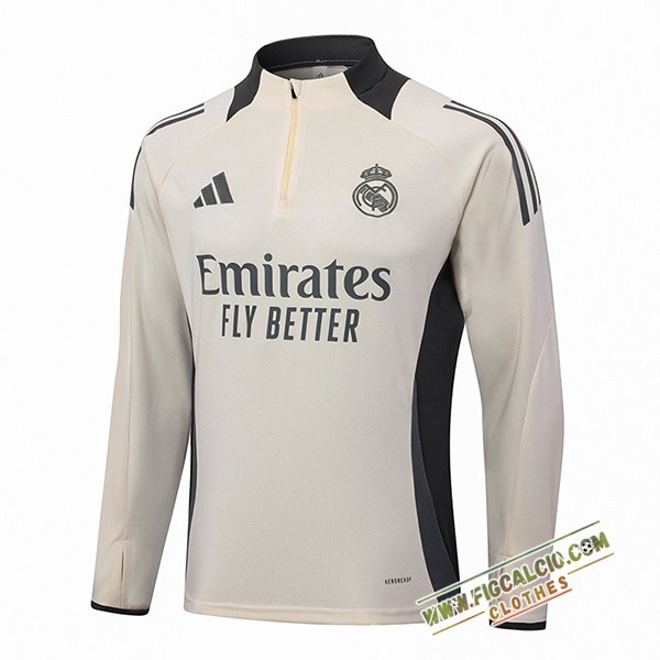 Felpa Allenamento Real Madrid Beige/Grigio 2024/2025