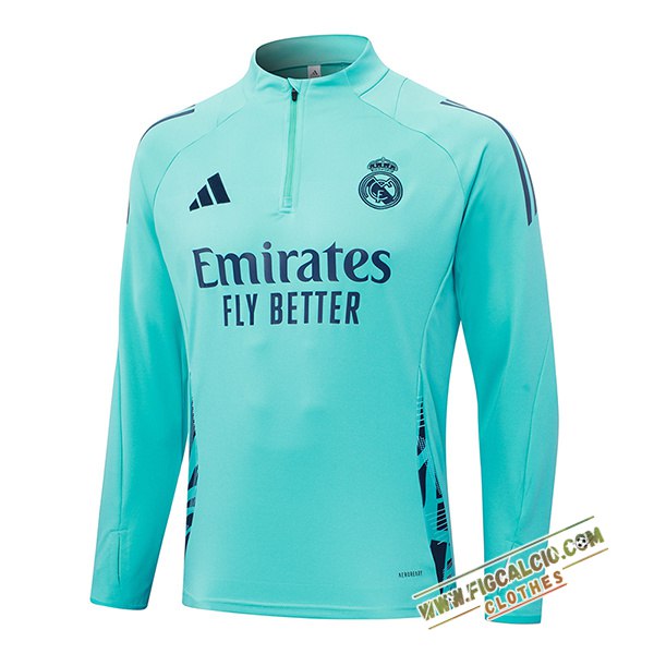 Felpa Allenamento Real Madrid Verde/Blu 2024/2025