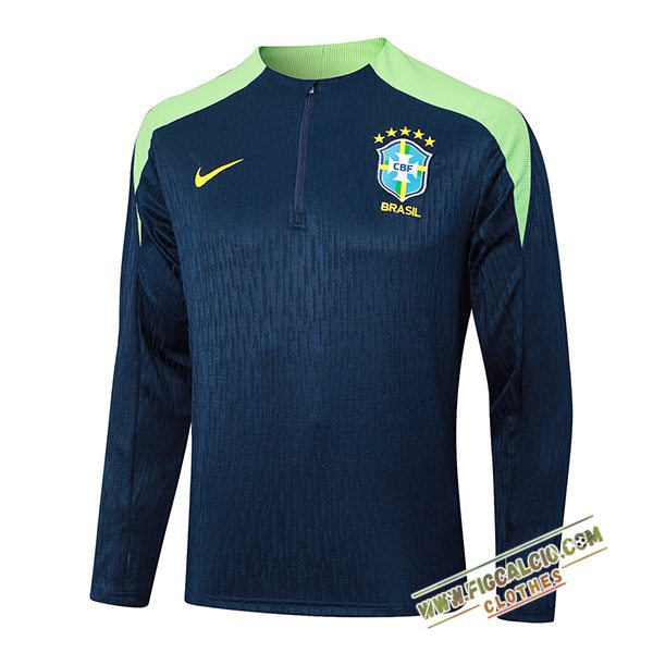 Felpa Allenamento Brasile Blu/Verde 2024/2025
