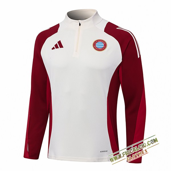 Felpa Allenamento Bayern Monaco Bianco/Rosso 2024/2025