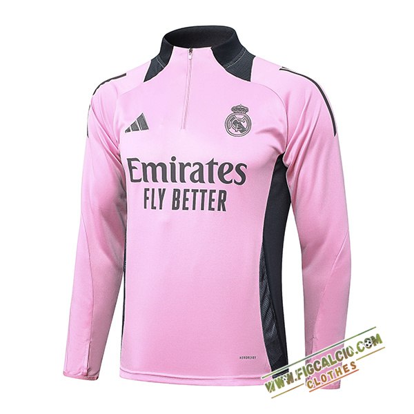 Felpa Allenamento Real Madrid Rosa/Grigio 2024/2025 -03