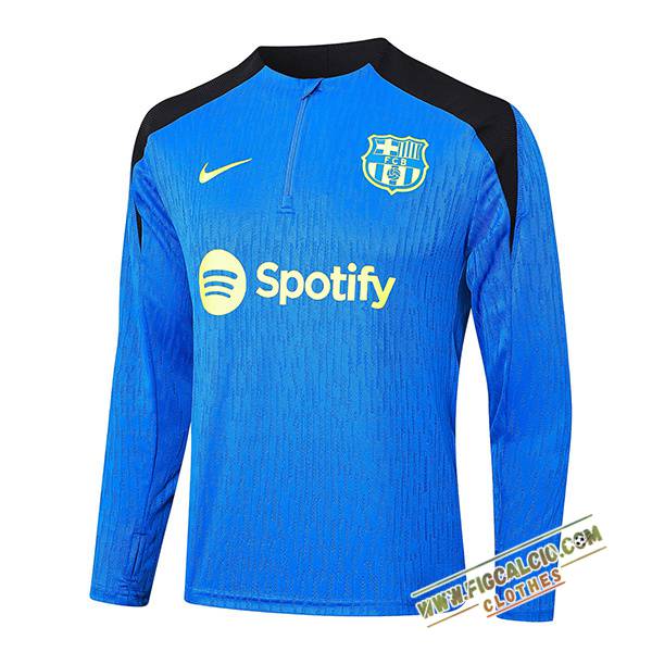 Felpa Allenamento FC Barcellona Blu/Nero 2024/2025 -02