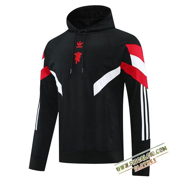 Felpa Allenamento Cappuccio Manchester United Nero/Rosso/Bianco 2024/2025