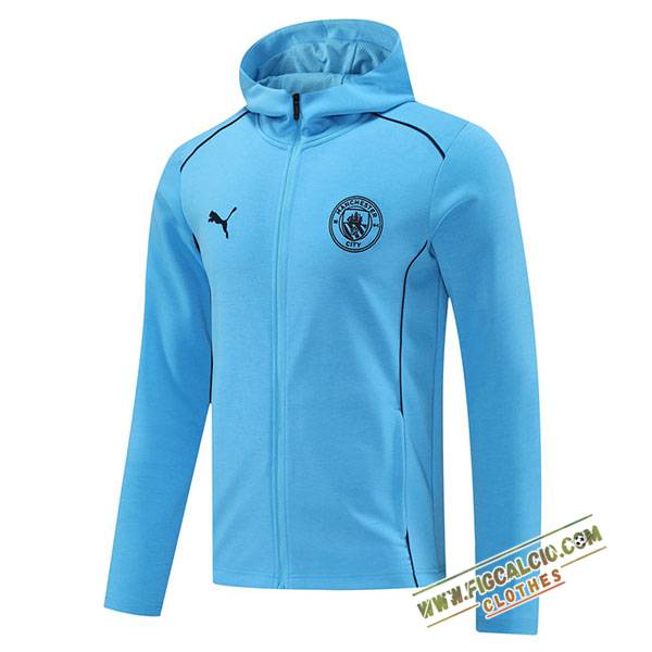 Felpa Allenamento Cappuccio Manchester City Blu 2024/2025