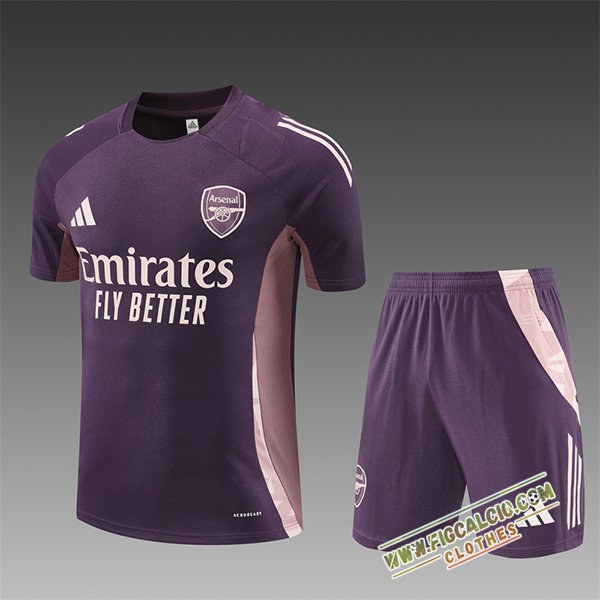 Kit Maglia Allenamento Arsenal Bambino viola/Rosa 2025/2026
