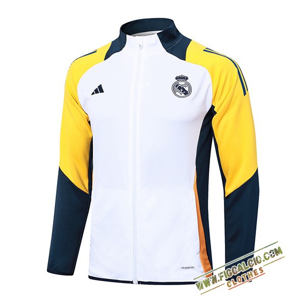 Giacca Calcio Real Madrid Bianco/Giallo/Blu 2024/2025