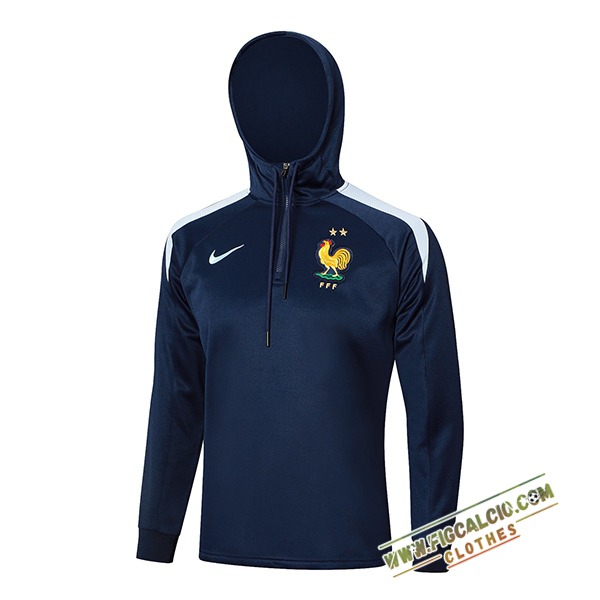 Giacca Con Cappuccio Francia Blu Scuro 2024/2025 -02