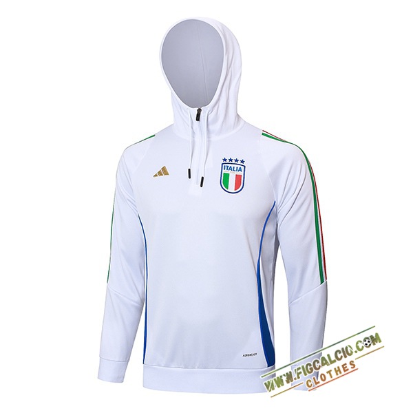 Giacca Con Cappuccio Italia Bianco/Blu 2024/2025